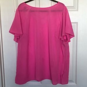 Talbots Bubble Gum Pink Top with Criss Cross Back-3x